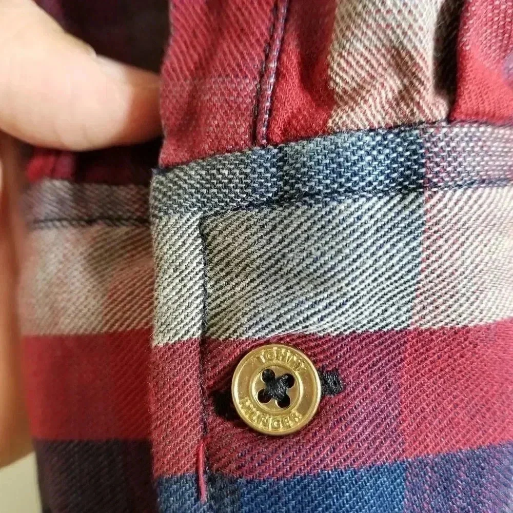 {Tommy Hilfiger} Plaid Button Down Shirt - Picture 7 of 14
